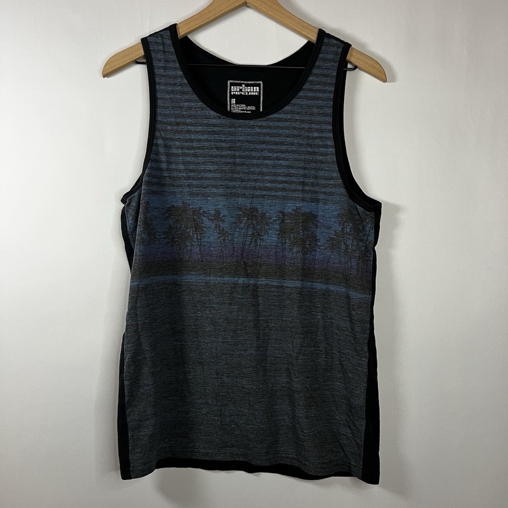 Urban Pipeline Shirt Men‎ Sz Medium Black Gray Graphic Print Sleeveless Tank Top